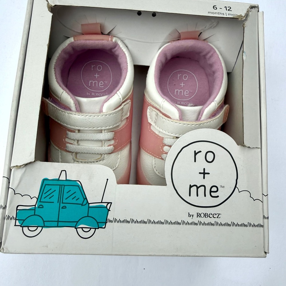 Ro + Me by Robeez Alyssa Athletic Kids 6-12M Pink New Sneakers Hook Loop Strap